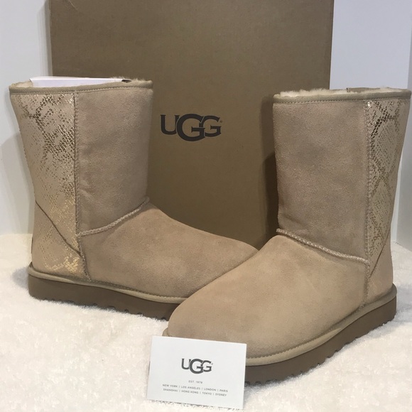 classic mini metallic snake boot ugg